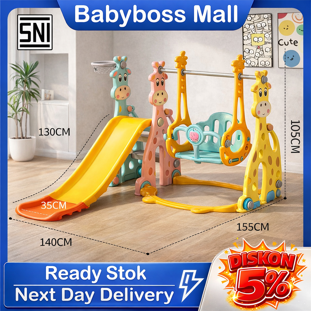 Mainan SNI Perosotan Anak 2-6 Tahun Jumbo Ayunan SNI Seluncuran Mainan Prosotan Anak Murah
