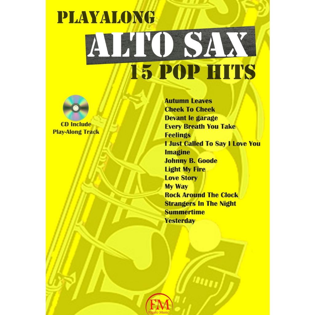 Buku Saxophone Alto 15 Pop Hits - Include CD