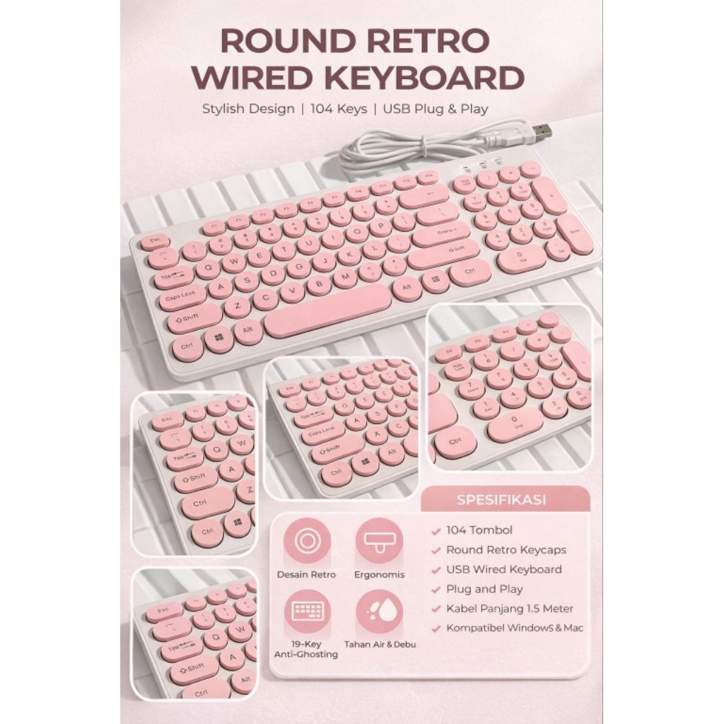 Keyboard Retro aesthetic pastel