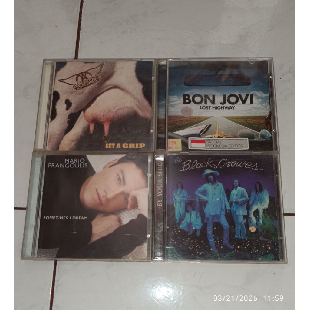 cd AEROSMITH-Get A Grip (2) / BON JOVI-Lost Highway (3) / MARIO FRANGOULIS-Sometimes I Dream / THE B