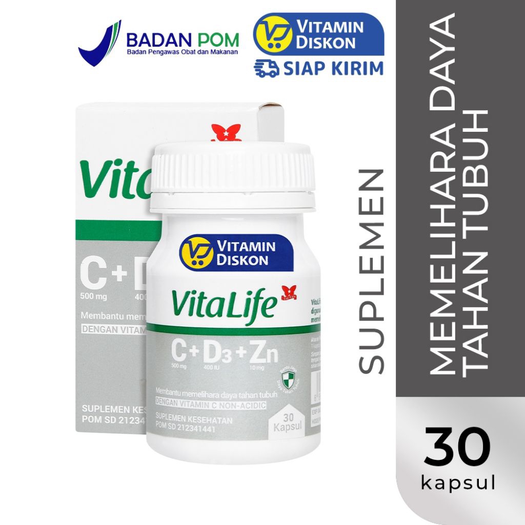 Vitalife Multivitamin C D3 Zinc 30 Kapsul