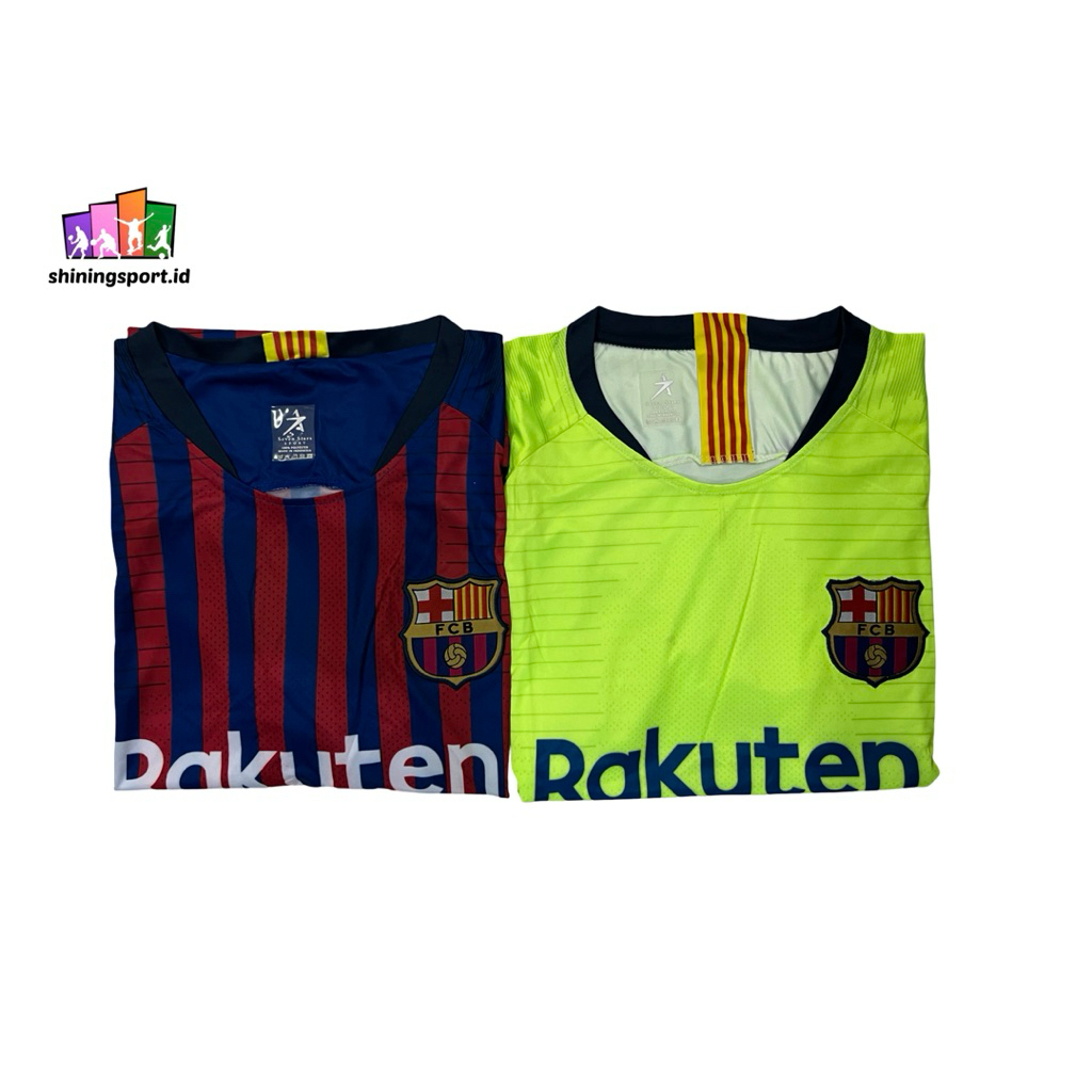 Jersey Bola Dewasa Retro Vintage Barcelona Home Away 2018/2019 All Size Fit To XL 7 Stars 100% Polye