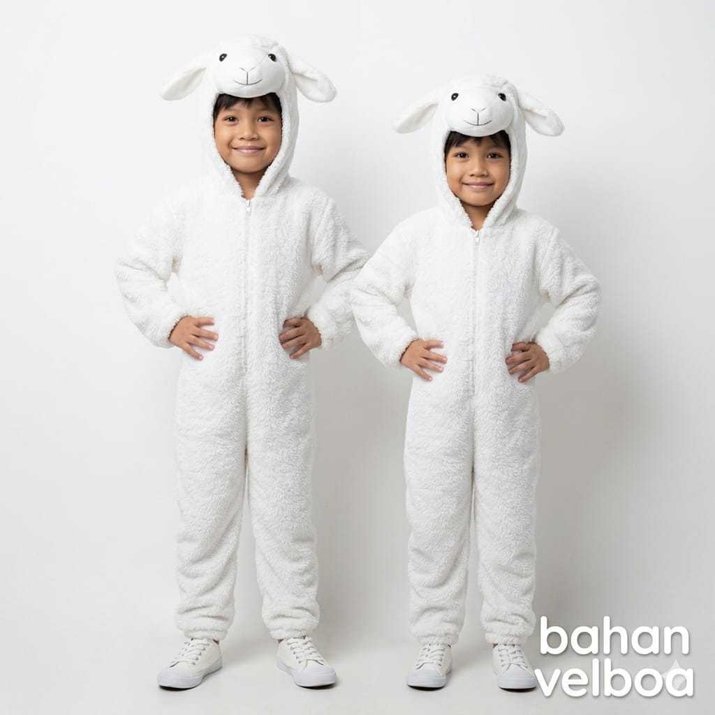 KOSTUM DOMBA PUTIH-BAJU KOSTUM DOMBA ANAK-KOSTUM KARAKTER DOMBA ANAK