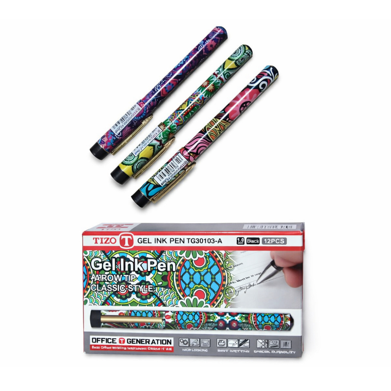 *1 Kotak* Pulpen Tizo TG-30103-A Batik / Gel Pen 1.0mm Tizo TG-30103-A Batik