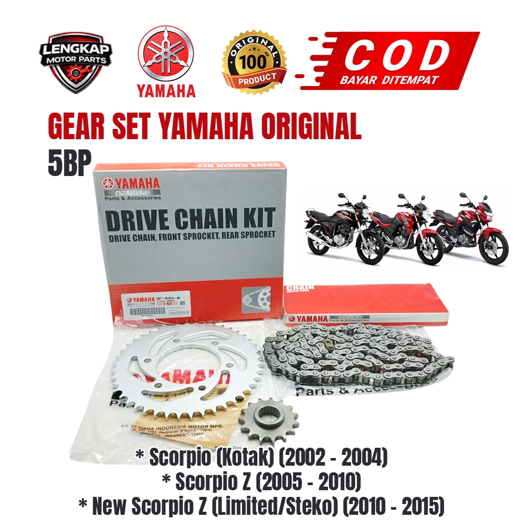 GEAR SET SCORPIO YAMAHA ORIGINAL YGP KODE : 5BP UNTUK SCORPIO - SCORPIO Z - NEW SCORPIO Z