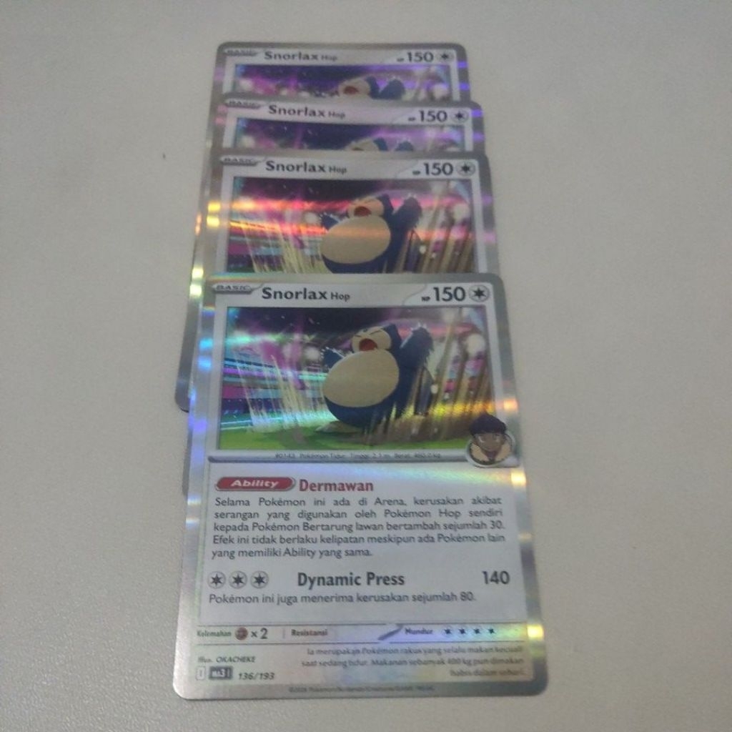 kartu pokemon snorlax hop