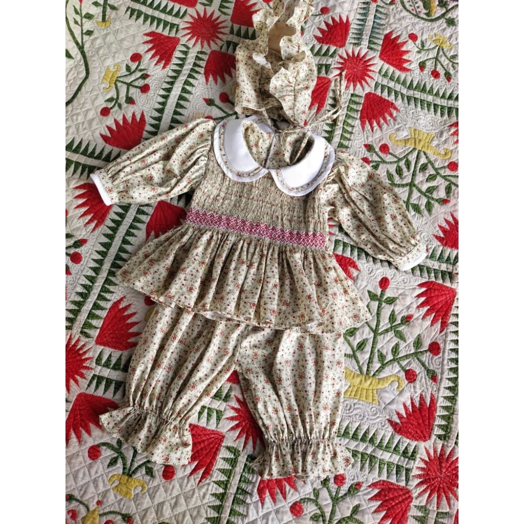 Smocked Set (Atasan+Bawahan+Topi)