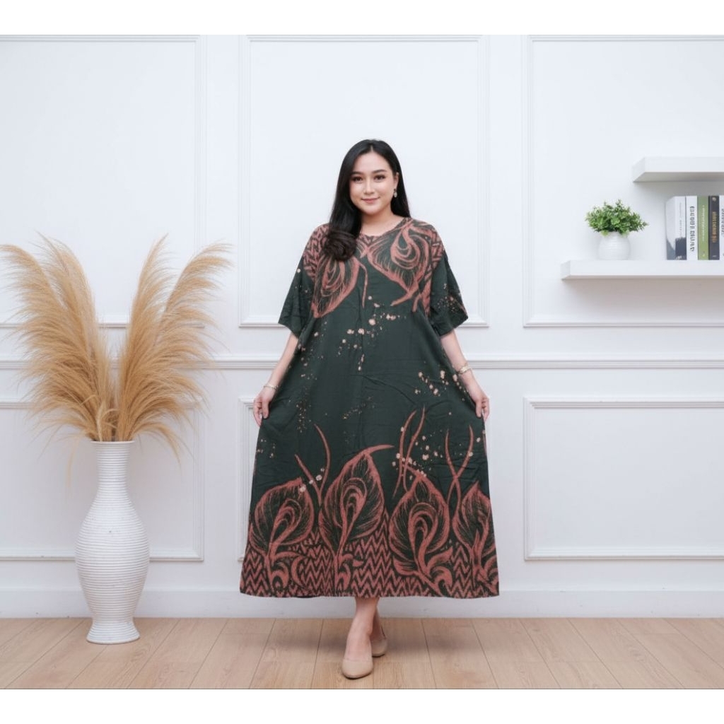 DASTER BATIK JUMBO LD 140 SEKDRESS MAURA BAHAN RAYON PREMIUM GAUN MOTIF BUNGA RESLETING DEPAN BUMIL 