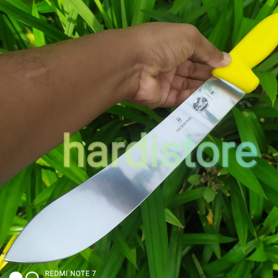 VICTORINOX Pisau Sembelih Bullnose 25 cm Butcher Knife 5.7408.25 Yellow Fibrox Handle Original Swiss
