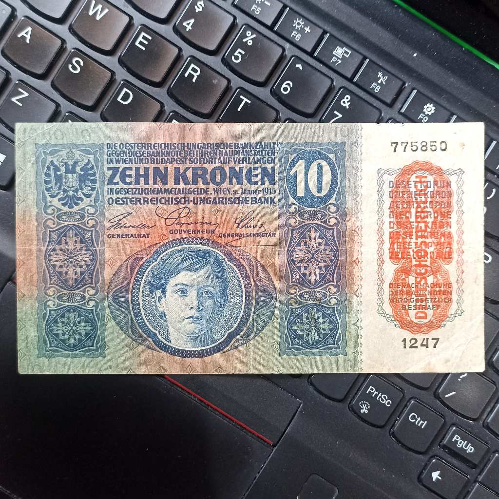 Uang Kuno Austria 10 Kronen Tahun 1915
