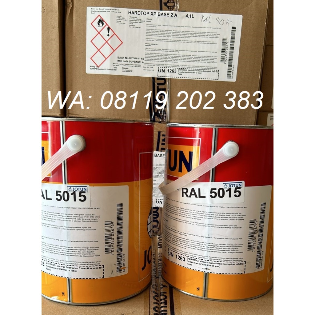 Jotun Hardtop XP sky blue RAL5015 gloss, Hardtop XP biru 5L set, sky blue RAL 5015