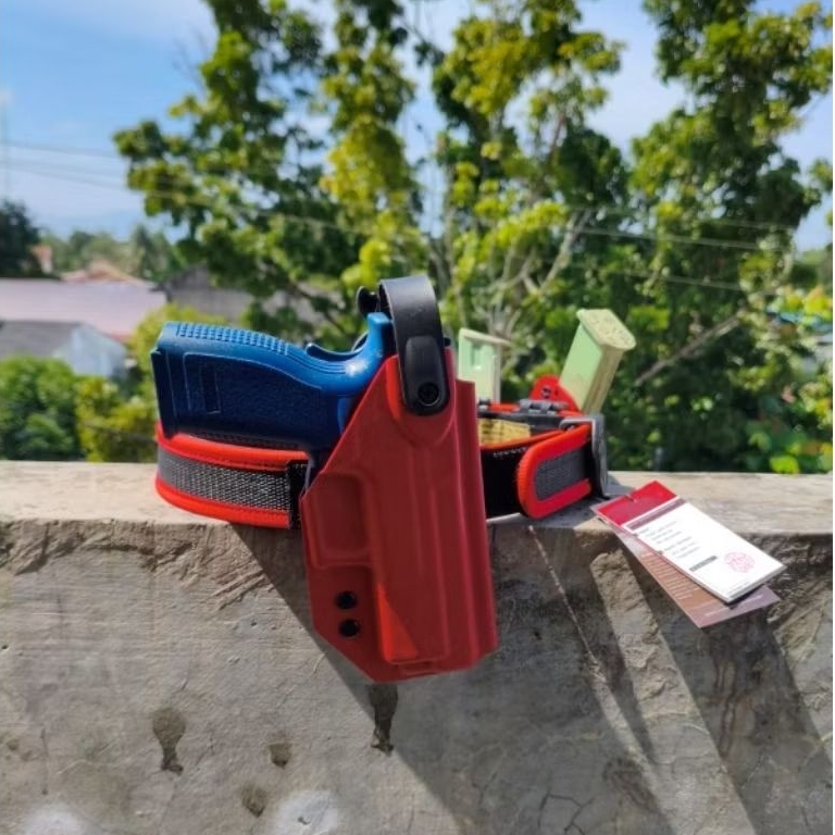 Paket Komplit Holster HS9 Level 2 Merah OWB