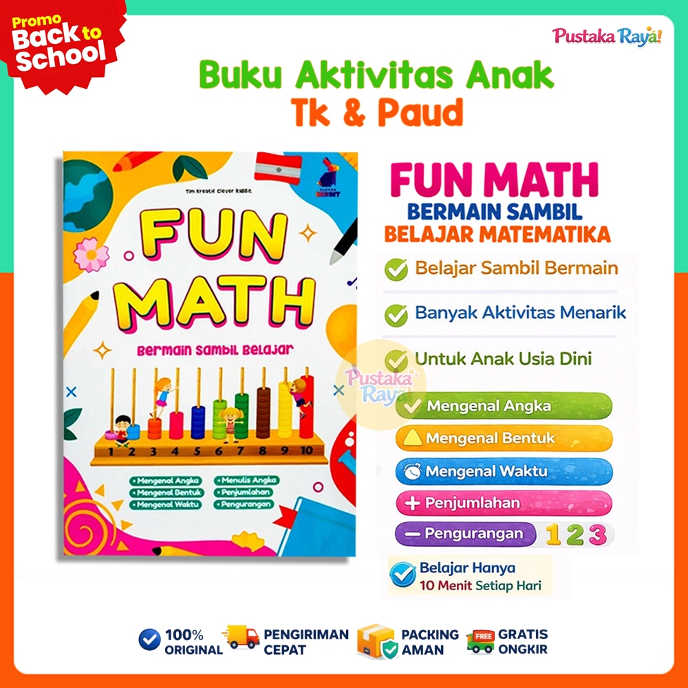Buku Aktivitas Anak Tk Belajar Matematika Fun Math Bermain Sambil Belajar