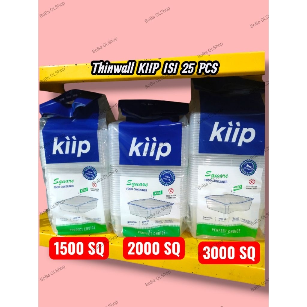Thinwall Kiip Square 1000 Sq , 1500 Sq , 2000 Sq dan 3000 Sq isi 25 Pcs