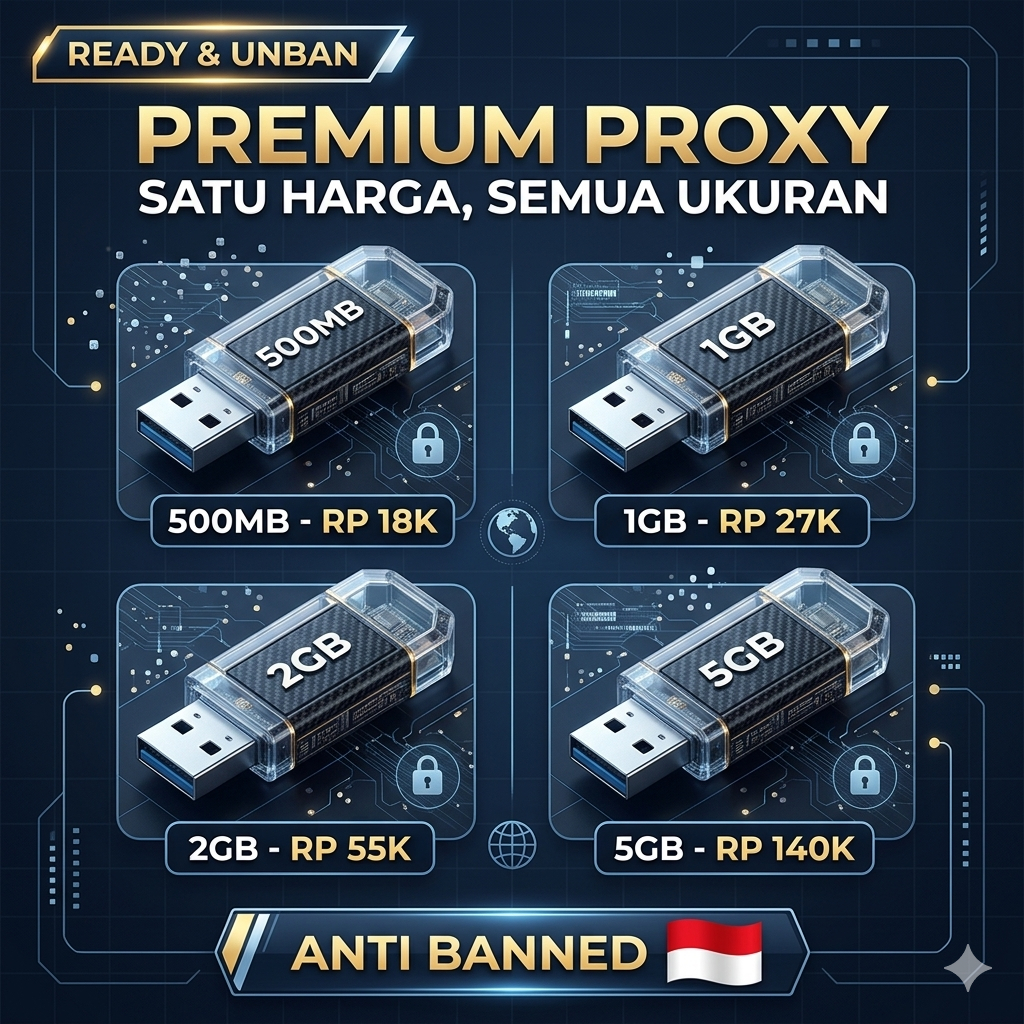 Residential Proxy Indonesia Premium | SOCKS5 HTTP Anti-Ban Shopee FB IG | Proxy Rotating Rotating Hi