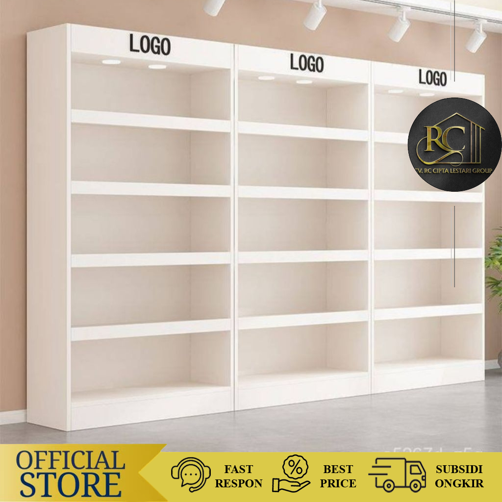 Rak Display Pajangan Toko Kosmetik | Pakai Lampu | Harga Perunit
