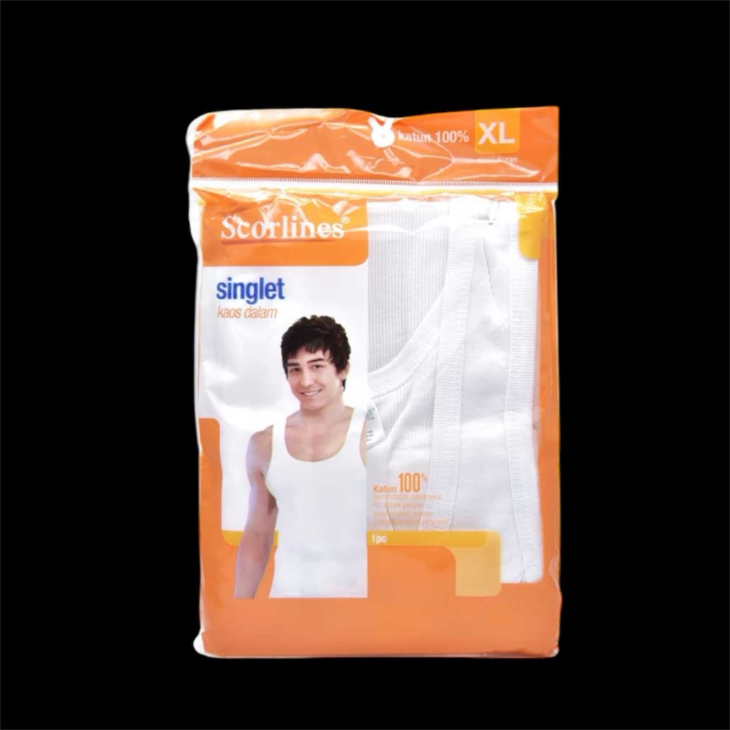 Scorlines Singlet Kaos Dalam Putih XL