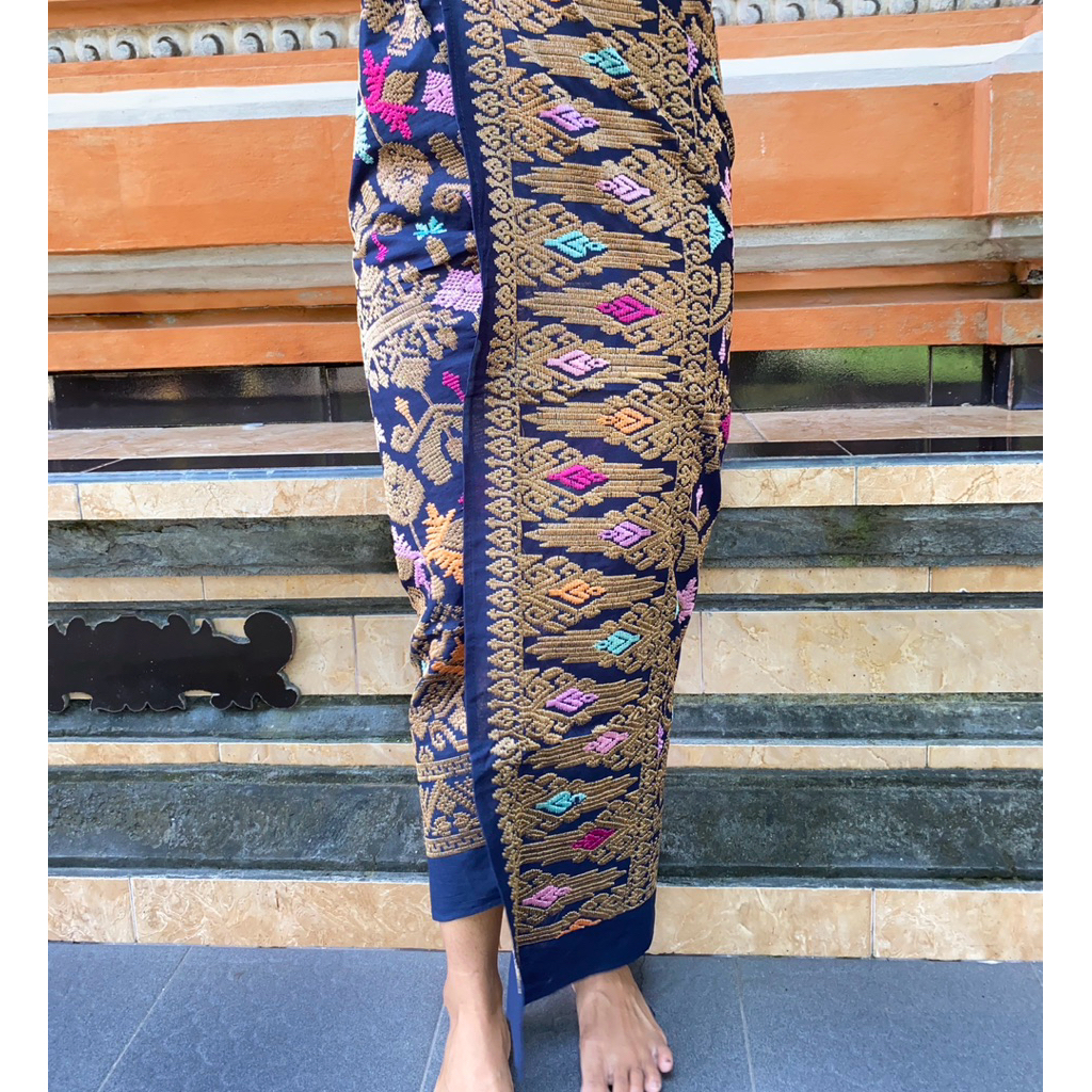 Kain Kamen Songket Bordir Premium Motif Athaya Gold