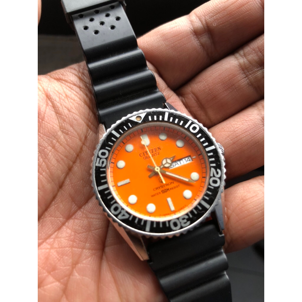 Citizen second crystron vintage rare