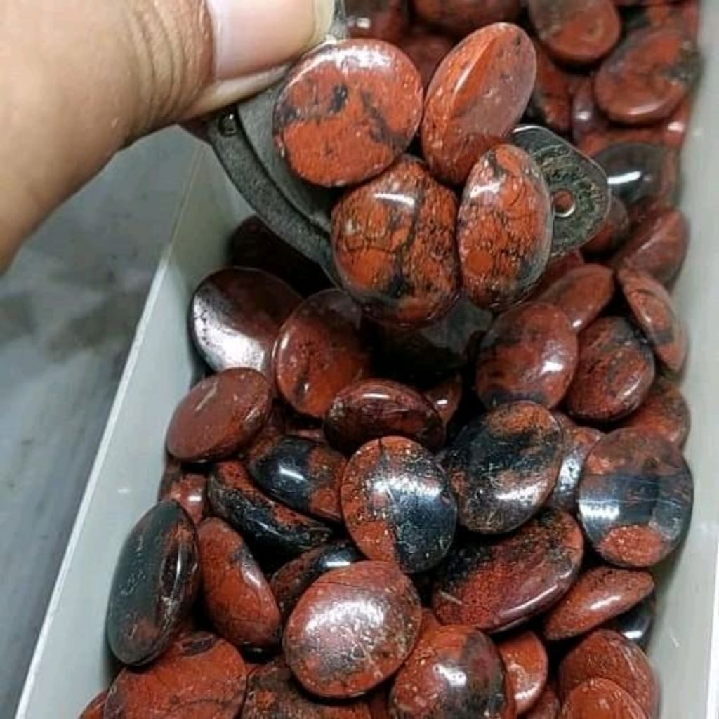 batu akik badar besi merah cabai lostone natural asli kembumen