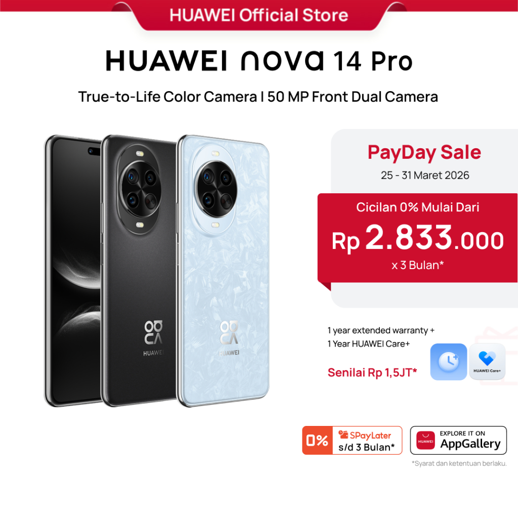 [PayDay Voucher s/d 15%] HUAWEI nova 14 Pro Smartphone l True-to-Life Color Camera | 50 MP Front Dua