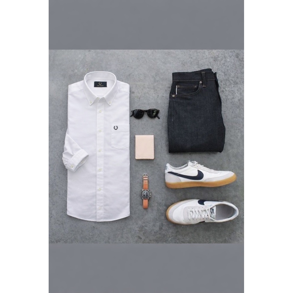 Kameja panjang Putih polos pria padi / fred ferry