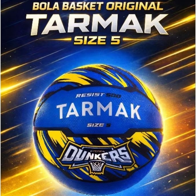 Bola Basket Tarmak Biru Kuning Size 5