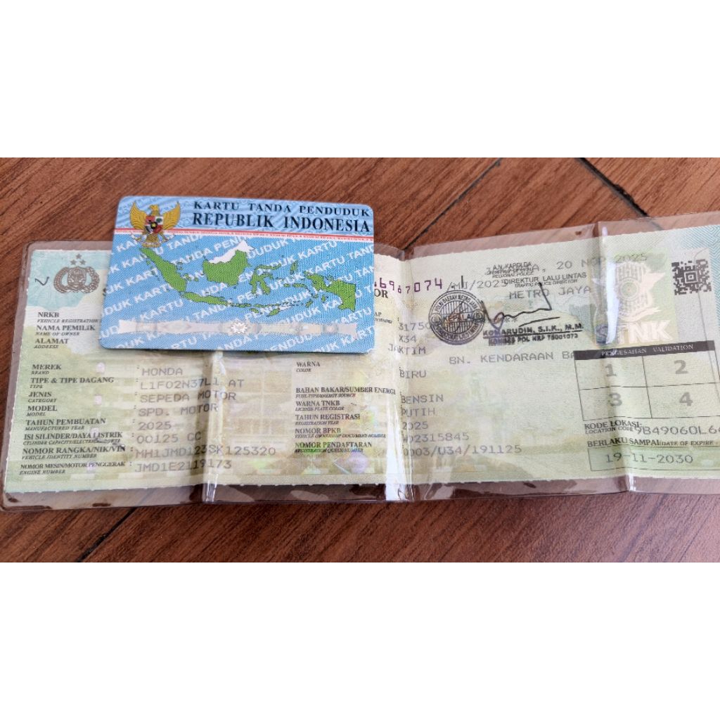 surat kelengkapan motor vario 125