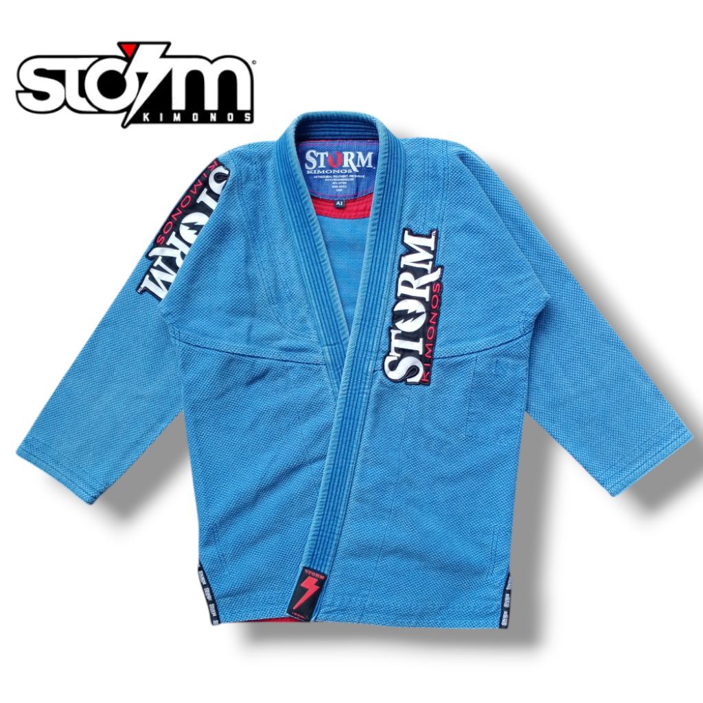 Gi Brazilian Jiujitsu STORM Original preloved size A1 Blue 1 set Gi dan celana, Jiujitsu Kimono BJJ 