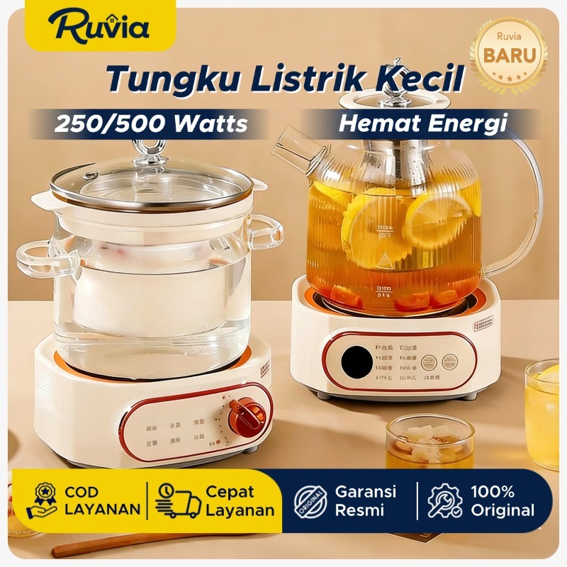 Ruvia Mini Tungku Listrik Kecil 500W Kompor Listrik Kecil Electric Heating Stove Kompor Teh Kecil