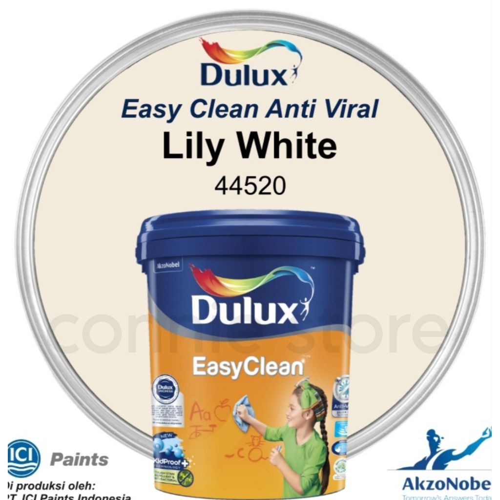 Easy Clean Dulux 2.5liter 44520 LILY WHITE 3 kg cat bisa di lap anti noda anti bakteri elastis easy 