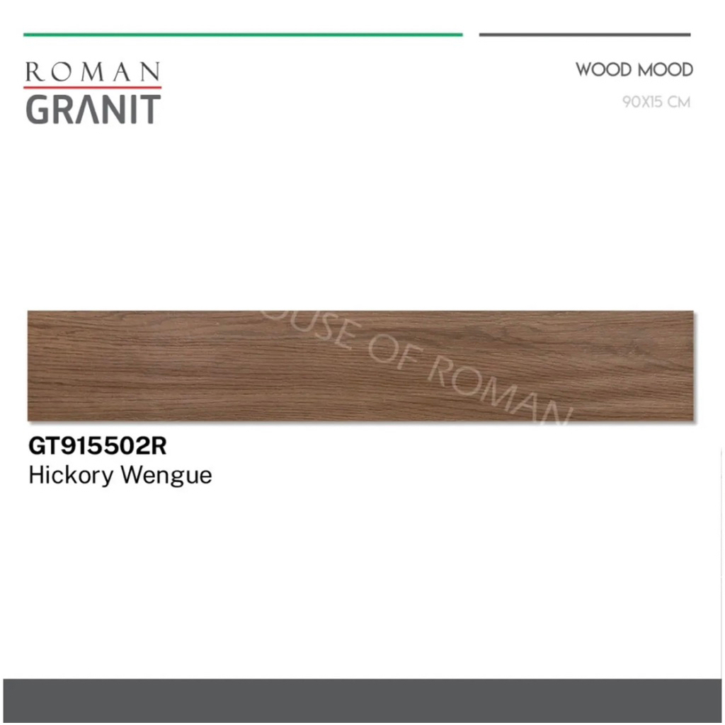 Roman Granit 90x15 Hickory Wengue/Granit Wood Mood/Roman Granit Hickory Sabbia/Lantai Motif Kayu/Ker