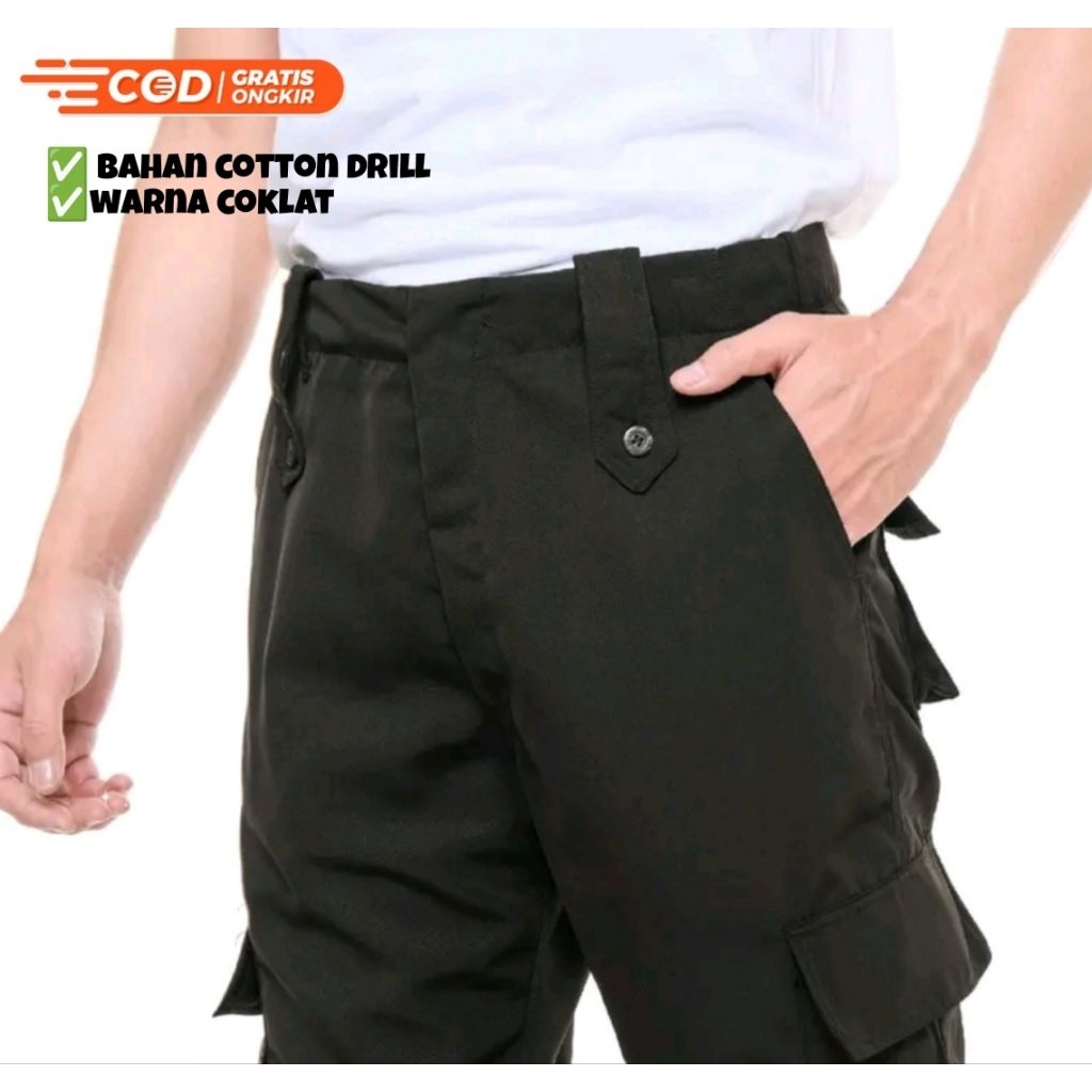 Celana PDH COKLAT KEHITAMAN celana pdh panjang celana pdh Satpam