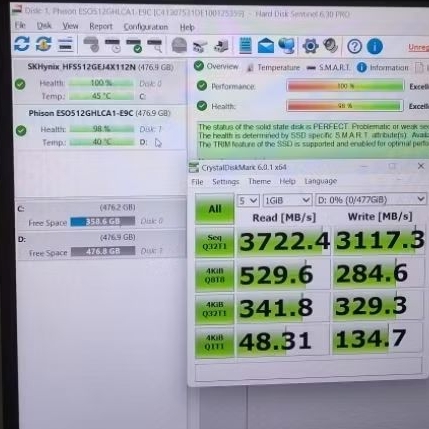 SSD Nvme 512GB Gen 4 Phison ESO512GHLCA1-E9C  98 % Bekas Garansi