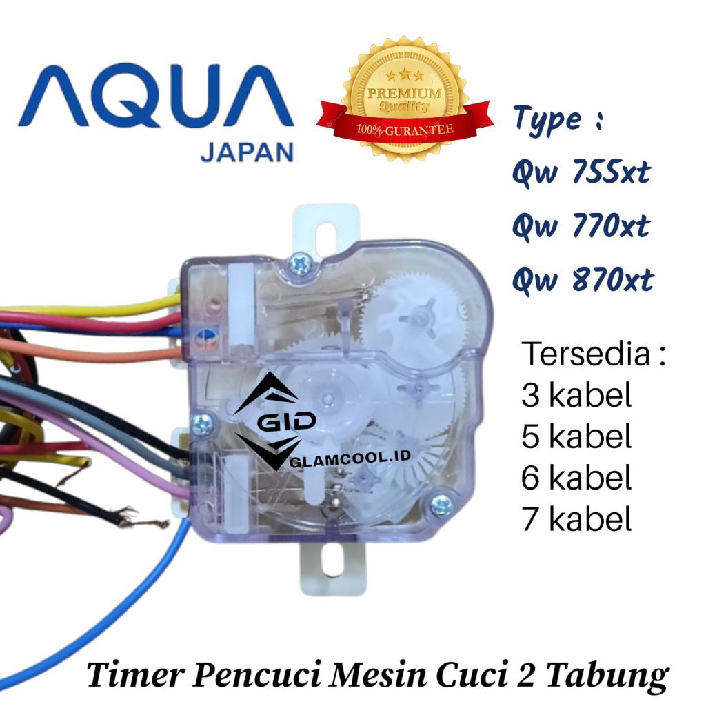 TIMER UNTUK PENCUCI MESIN CUCI AQUA JAPAN 2 TABUNG 7KG QW755XT QW870XT QW770XT TIMER WASH MESIN CUCI