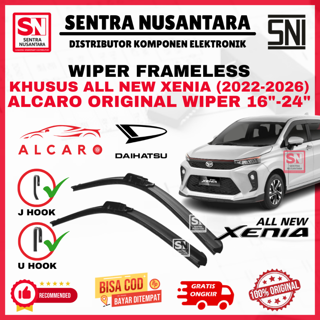 Wiper Mobil Daihatsu All New Xenia (2022-2026) ALCARO ORIGINAL | Wiper Kaca Mobil Daihatsu New Xenia