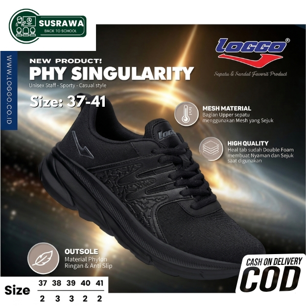 Loggo Phy Series Sepatu Sneakers Sekolah - Sporty Casual Singularity Chickpea Hubble - Sepatu Olahra