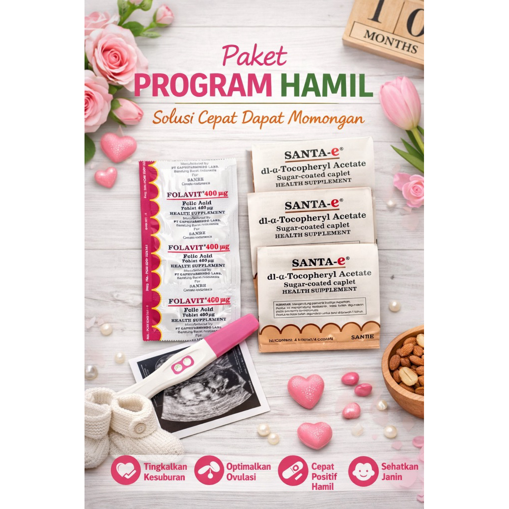 Promil Folavit 400 mg & Santa E – Bantu Program Hamil, Asam Folat + Vitamin E