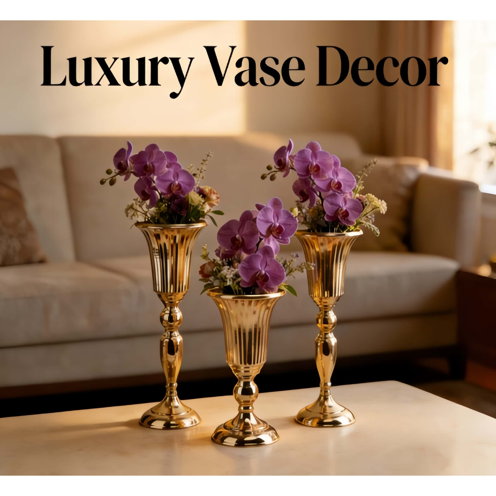 COD Vas bunga hiasan dekorasi ruang tamu mewah pajangan lemari kaca luxurious wedding vase decoratio