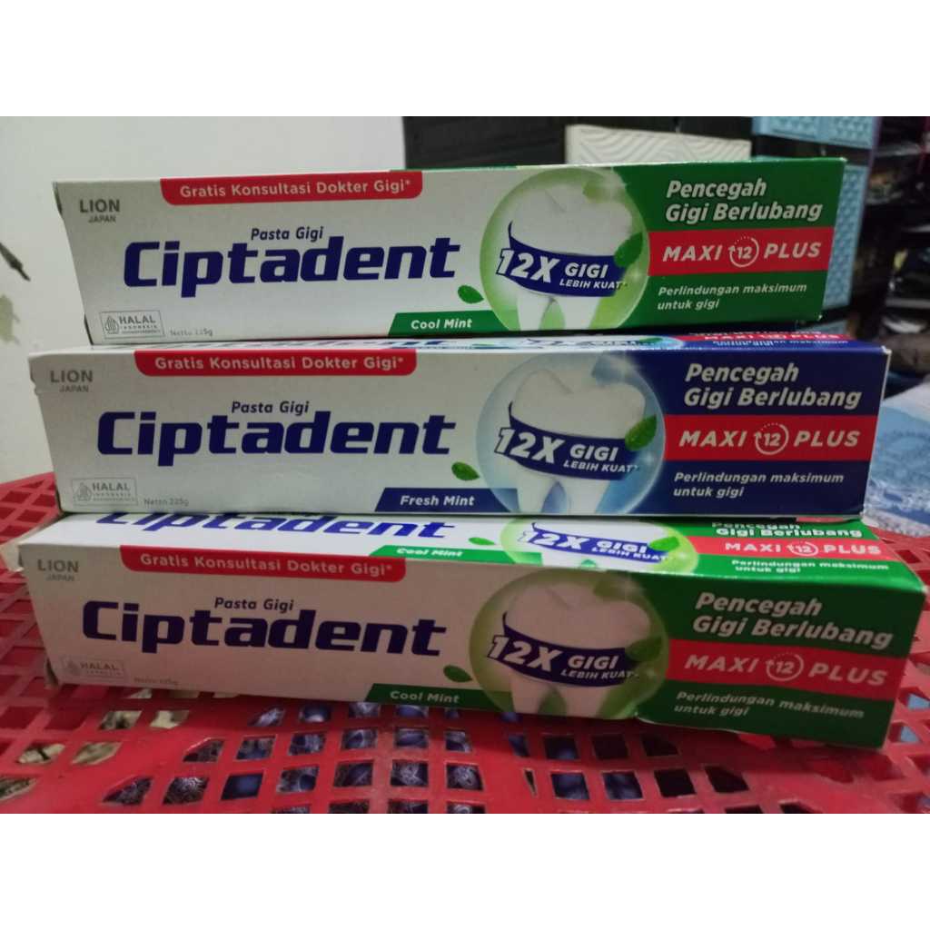 Ciptadent Pasta Gigi - Formula Maxi Perlindungan 12 Jam, Kesegaran Maksimal 225 GRAM