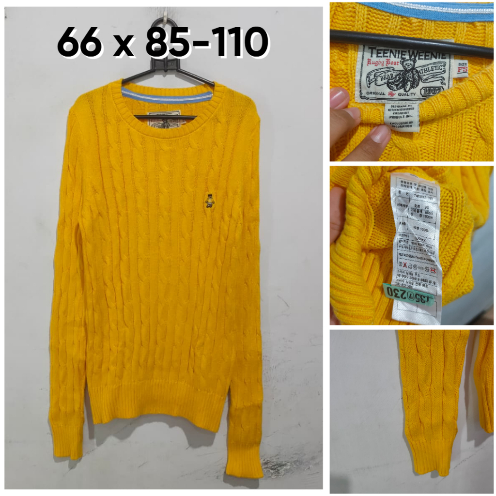 Sweater Teenie Weenie Free Size Unisex Pria Wanita Atasan Rajut Kepang KL384