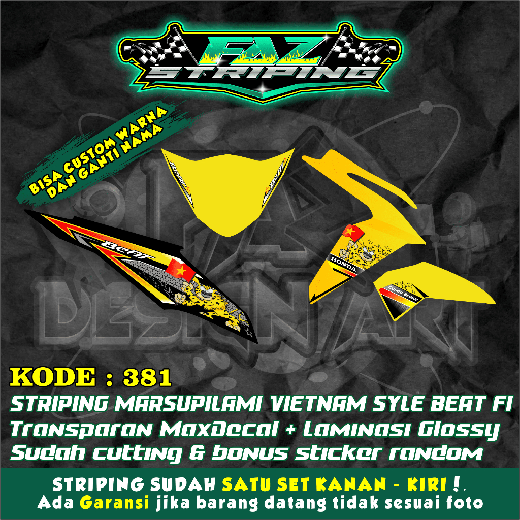 STRIPING VIETNAM KARTUN MARSUPILAMI BEAT FI/BEAT GENDUT