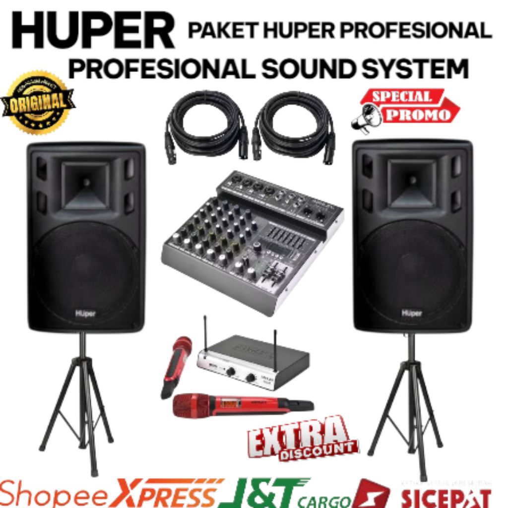 Huper 15 HA400 Aktif 15 Inch paket sound system Profesional