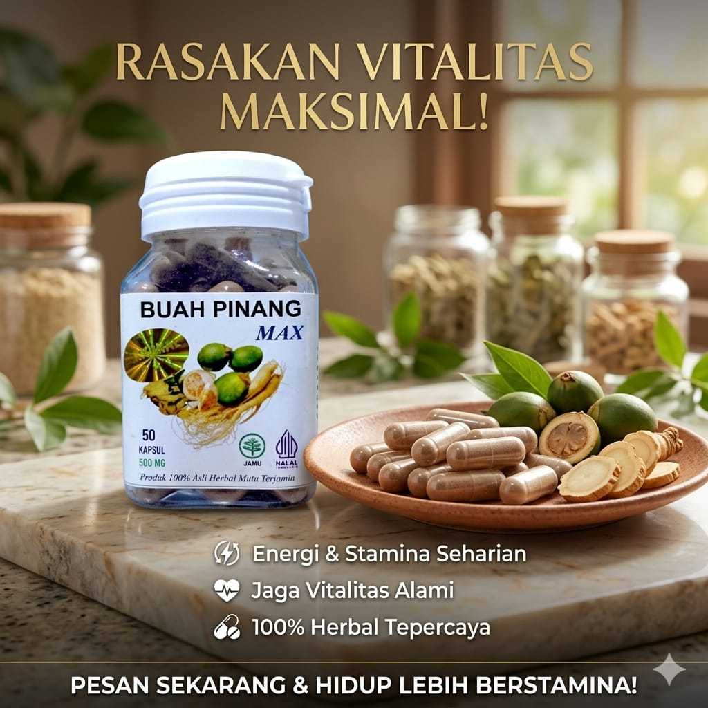 Kapsul Buah Pinang Muda MAX Herbal Asli 100% Meningkatkan Daya Tahan Tubuh