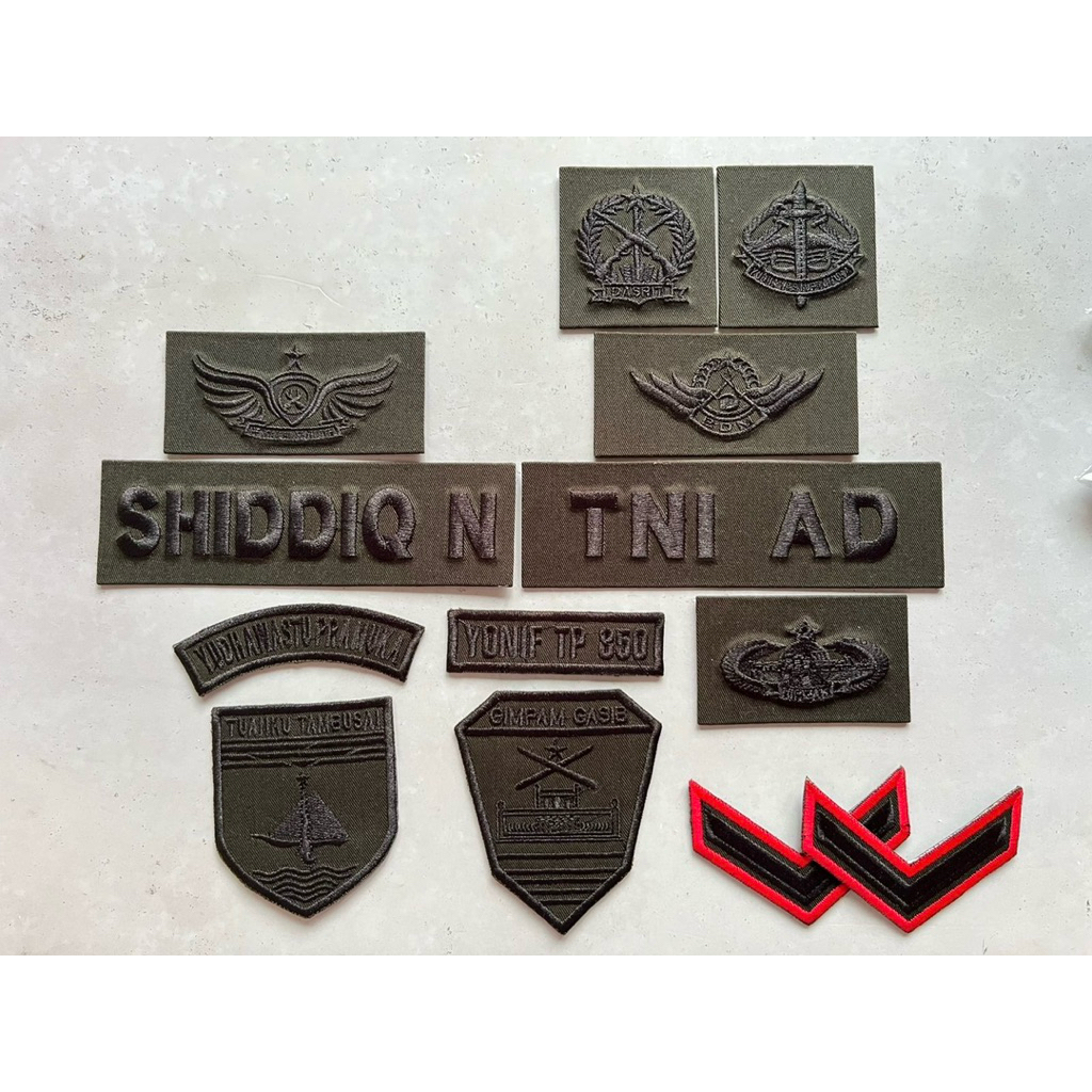 ATRIBUT BORDIR PAPAN NAMA TNI PDL MALVINAS LAMA MIKA TIMBUL