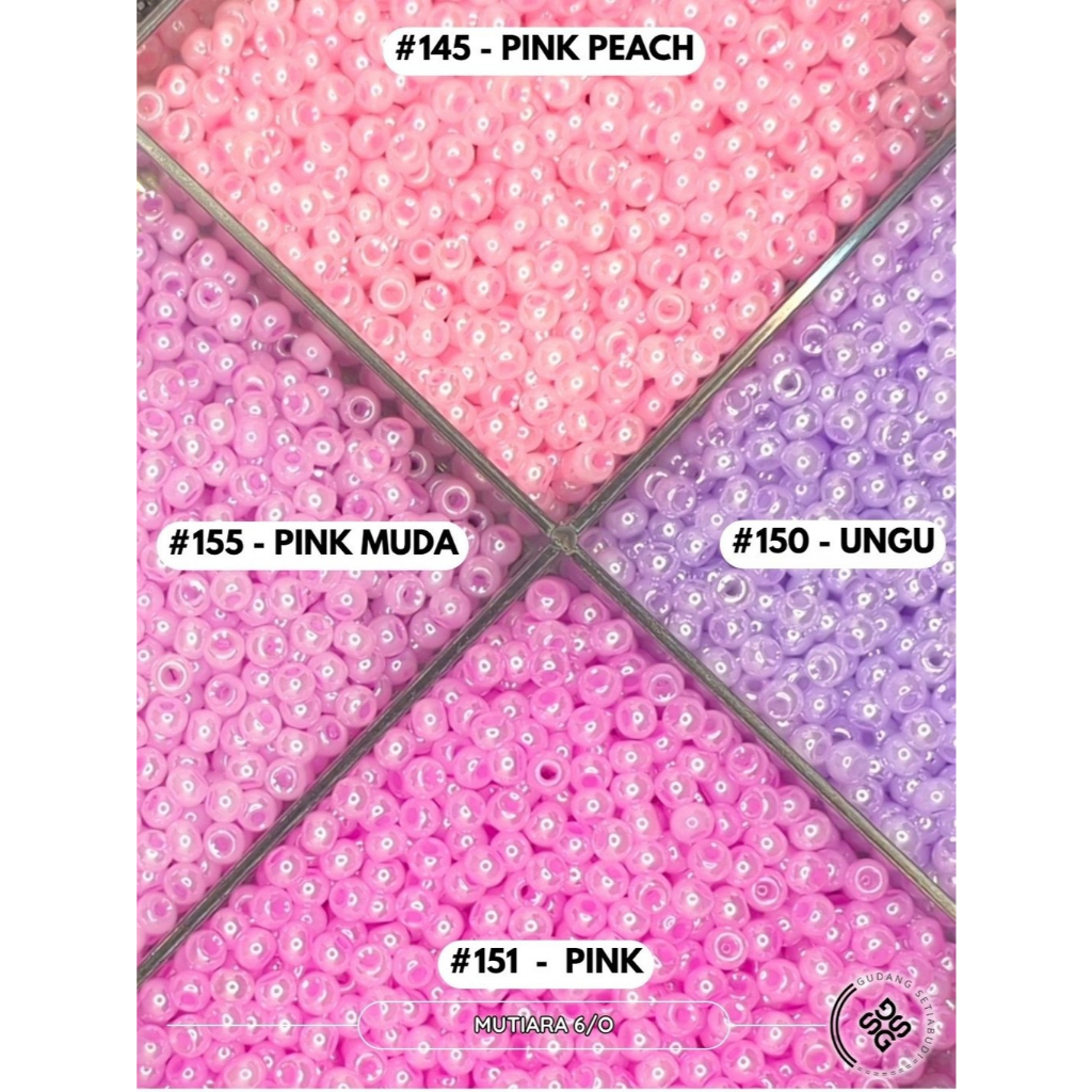 GS Ecer - Mutiara Ungu dan Pink 6/o - 4mm - Premium / 10 Gram