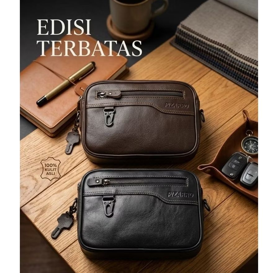 tas selempang cewek dan cowok kulit sapi asli tas handbag tas selempang bahu kulit