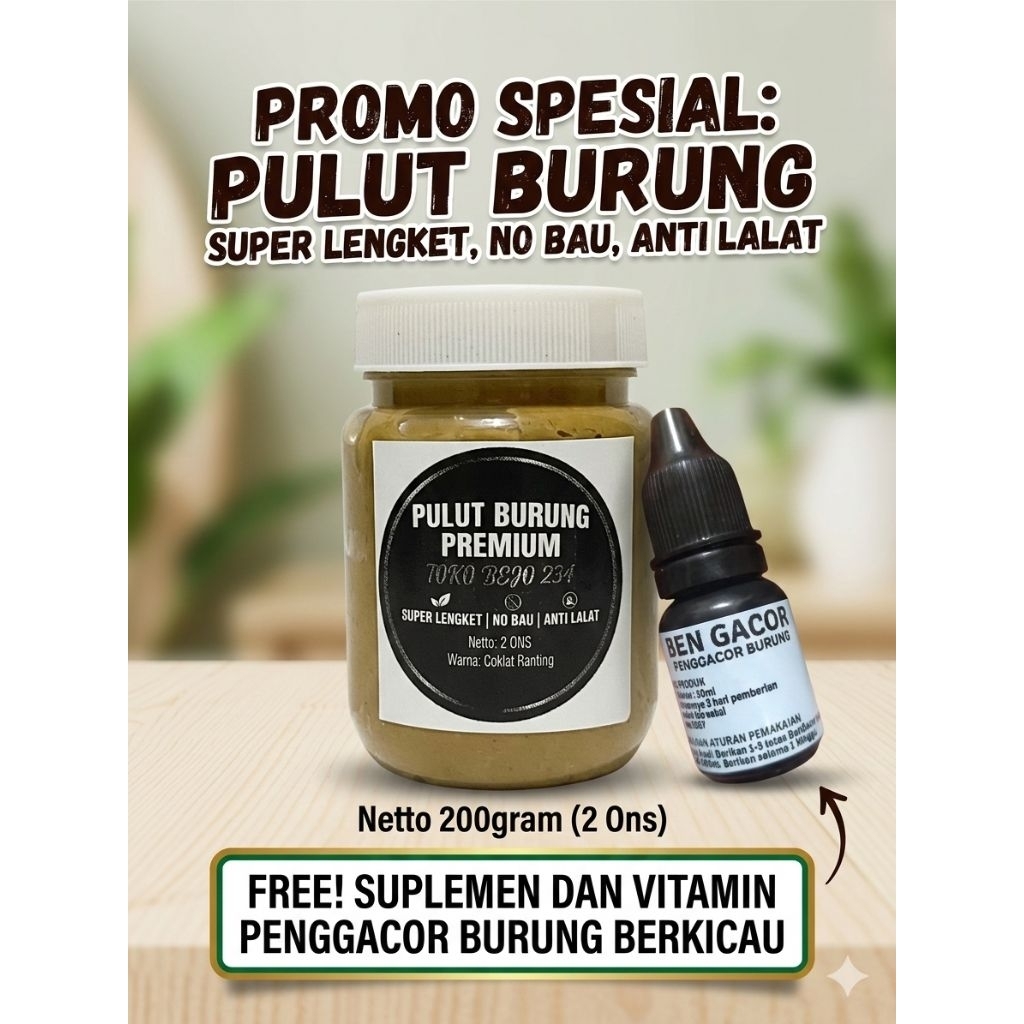 COD pulut burung super lengket 200gram siap pakai anti zonk