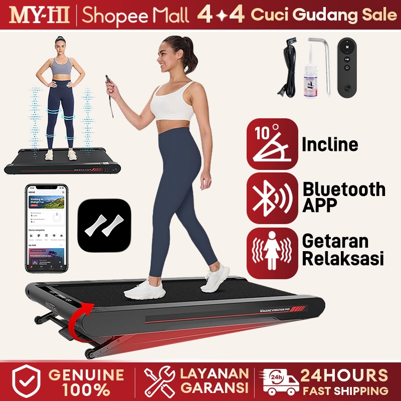 MY-HI  Treadmill Portable Vibrasi Walking Pad dan Body slimer  Treadmill Multifungsi 3 in 1