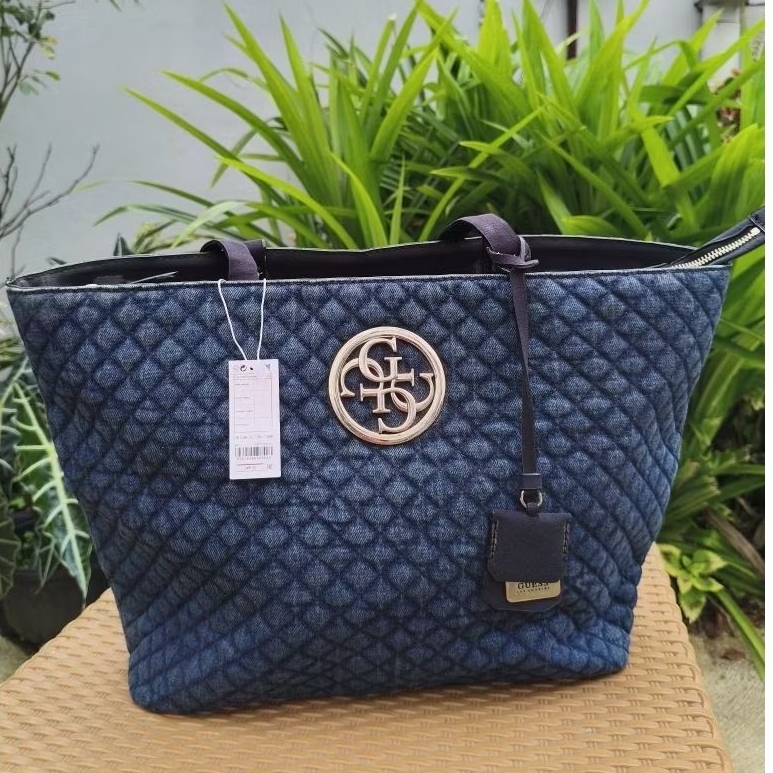 Prelove Guess Tote Shoulder Bag Denim